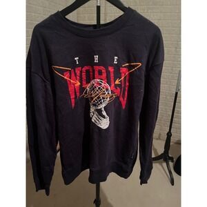 The‎ World Graphic Print Crew Neck Sweatshirt Mens Size M